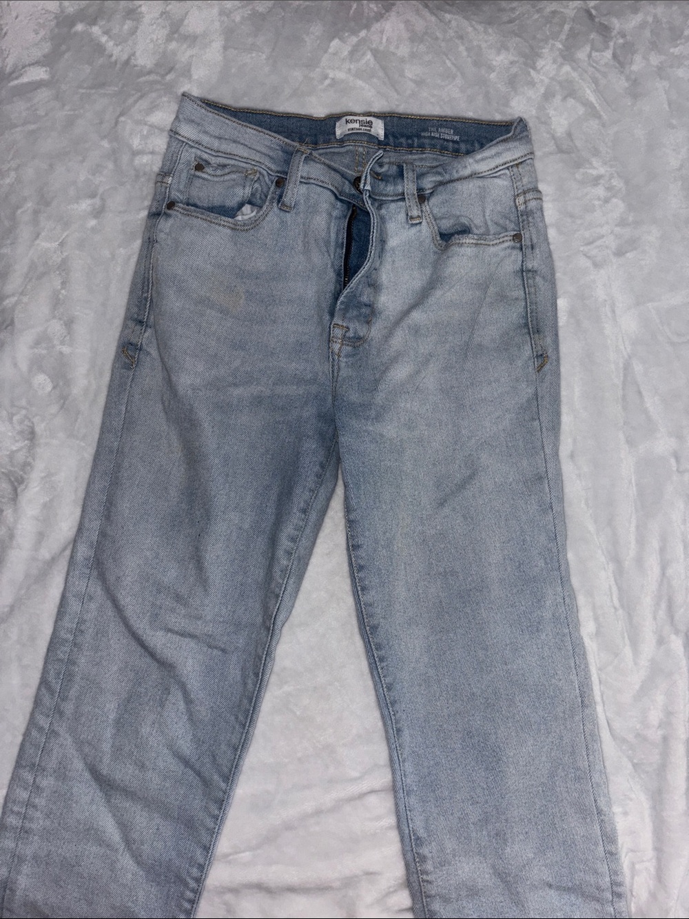 Light Blue Straight Leg Jeans